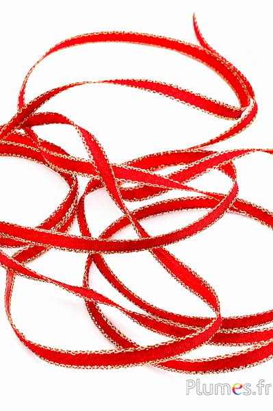 Band - Breite 7 mm - rot-gold